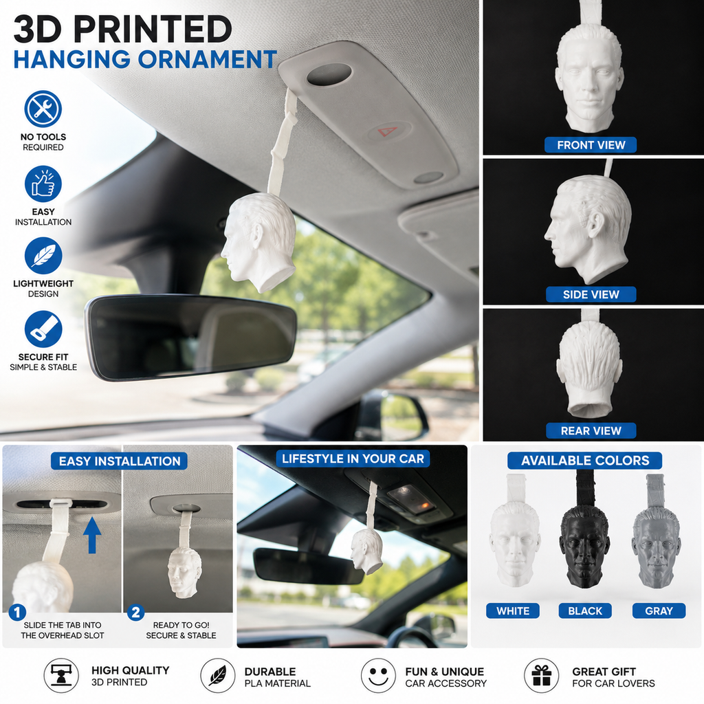 Dashboard Hanging Ornament – Driver Head Sculpture
