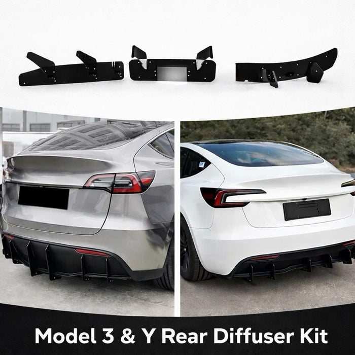 Model 3/Y Rear Diffuser Gloss Black Aero Kit
