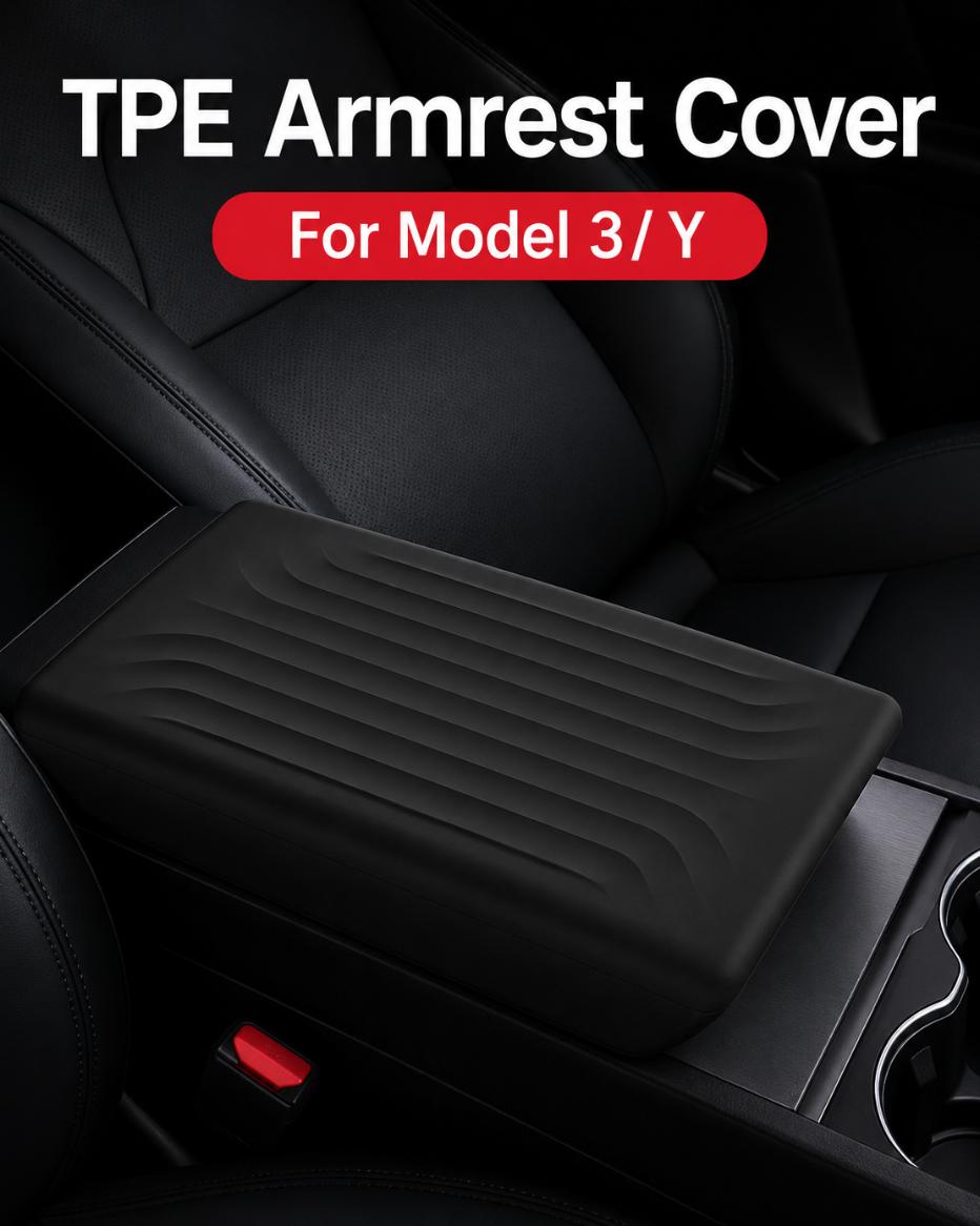 Tesla Armrest Cover for Model 3/Y – TPE Center Console Protection