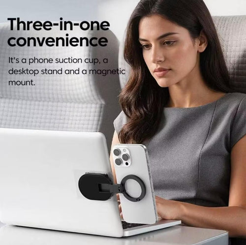 3-in-1 Mini Suction Cup Magnetic Phone Mount | 360° Rotating Phone Holder