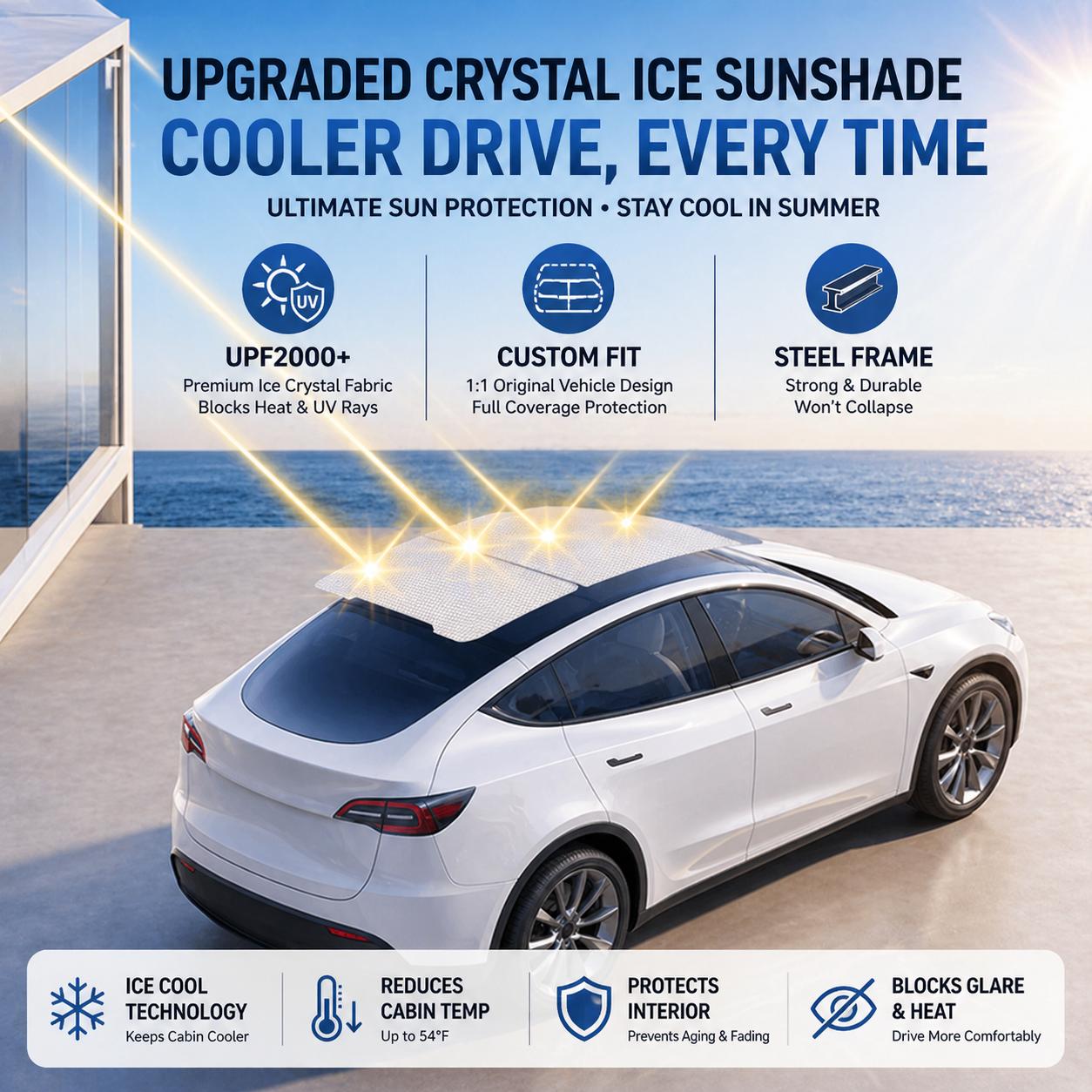 Tesla Roof Sunshade UV Protection Heat Insulation Glass Roof Shade