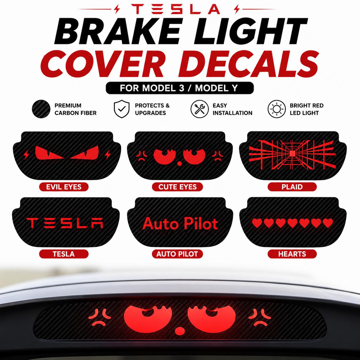 Tesla Model 3/Y Brake Light Overlay Decal
