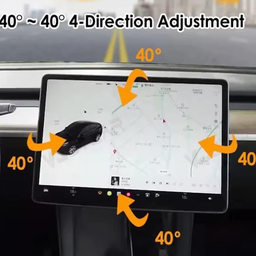 Tesla Model 3/Y Screen Tilt Bracket | 4-Way Adjustable Swivel Mount