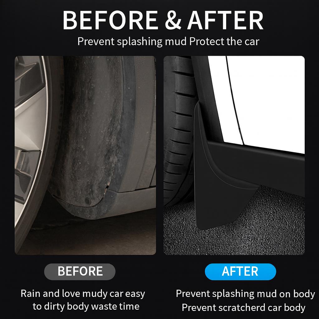 Mud Flaps for Tesla Model Y | No-Drill Front & Rear Protection