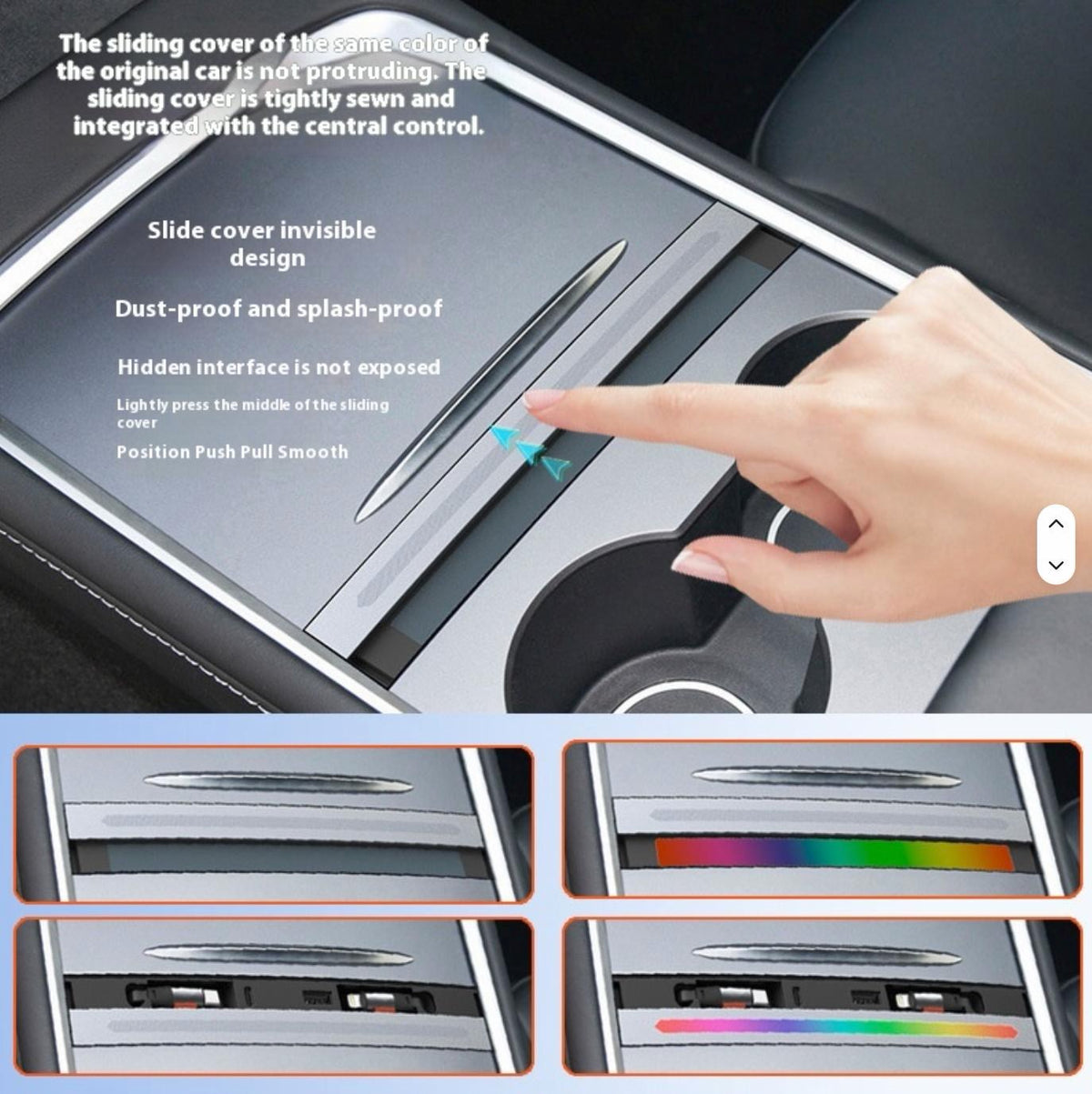 Tesla Model 3/Y Center Console USB Charging Dock with RGB Ambient Light