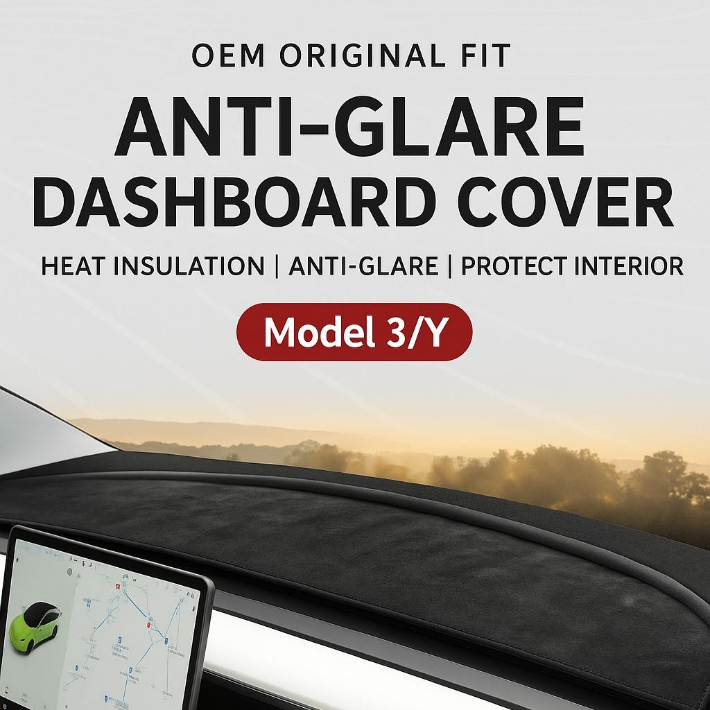 Tesla Dashboard Cover for Model 3/Y - Heat Insulation Anti-Glare