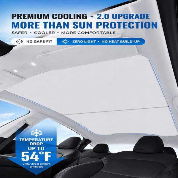Tesla Roof Sunshade UV Protection Heat Insulation Glass Roof Shade