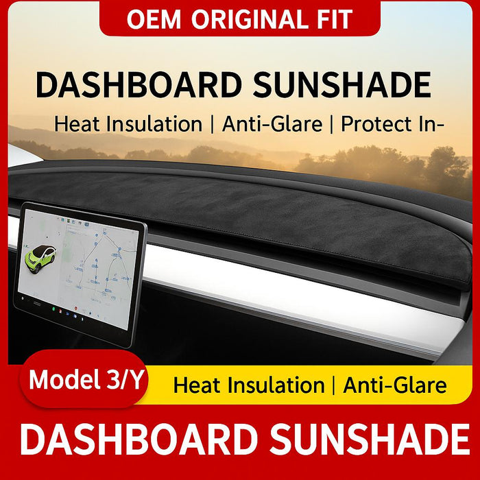 Tesla Dashboard Cover for Model 3/Y - Heat Insulation Anti-Glare